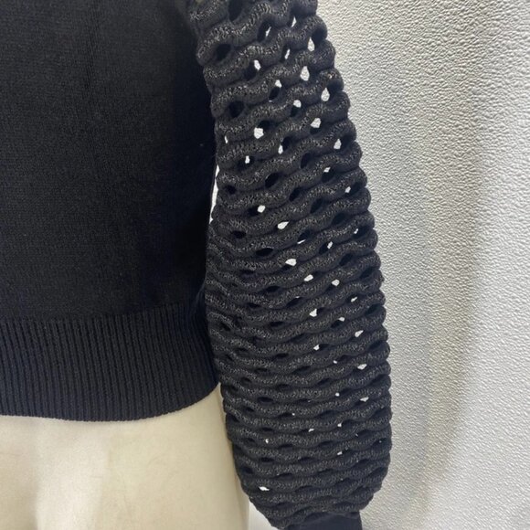 NEW MARIA PAVAN Womens Sequin Braided Long Sleeve Soft Sweater Size M Black - Picture 4 of 12